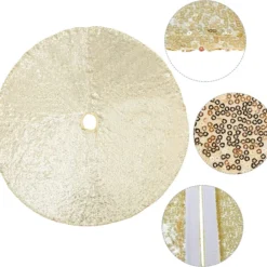 Gold Sequin Christmas Tree Skirt 48in 10 Gold Sequin Christmas Tree Skirt 48in -Christmas Decorations Store Sparkly Sequin Tree Skirt Gold 48in 3 result 600x565 1