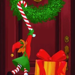 Christmas Elf Door Cover 72in X 30in 7 Christmas Elf Door Cover 72in X 30in -Christmas Decorations Store Special Delivery Elf Door Cover 3 result