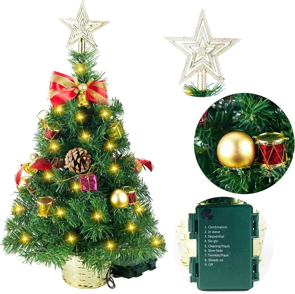 Table-top Christmas Tree With Tree Topper 23in 4 Table-top Christmas Tree With Tree Topper 23in - Image 2