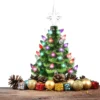 Pre Lit Ceramic Tabletop Christmas Tree 9in