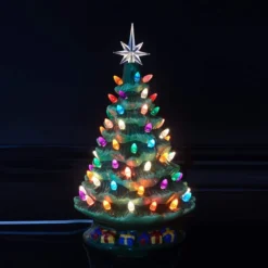Pre Lit Ceramic Tabletop Christmas Tree 15in -Christmas Decorations Store Tabletop Prelit Ceramic Christmas Tree with 70 Multicolor Bulbs 15in 3 result 600x600 1