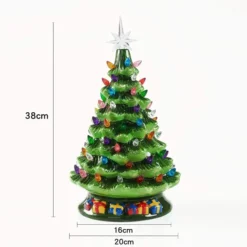 Pre Lit Ceramic Tabletop Christmas Tree 15in -Christmas Decorations Store Tabletop Prelit Ceramic Christmas Tree with 70 Multicolor Bulbs 15in 4 result 600x600 1