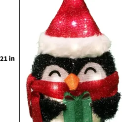 80 LED Tinsel Penguin Christmas Yard Lights 21in 12 80 LED Tinsel Penguin Christmas Yard Lights 21in -Christmas Decorations Store Tinsel Penguin LED Yard Light 21in 1 1 600x893 1