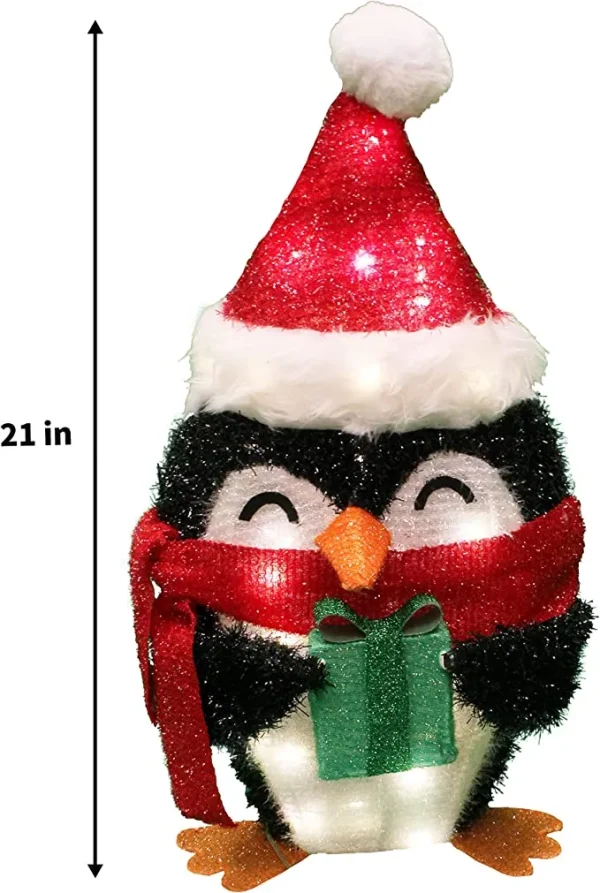 80 LED Tinsel Penguin Christmas Yard Lights 21in 7 80 LED Tinsel Penguin Christmas Yard Lights 21in - Image 5