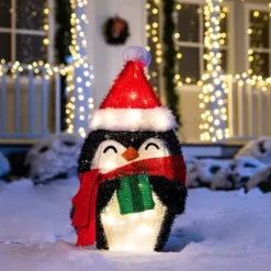 80 LED Tinsel Penguin Christmas Yard Lights 21in 11 80 LED Tinsel Penguin Christmas Yard Lights 21in -Christmas Decorations Store Tinsel Penguin LED Yard Light 21in 2 1 600x600 1