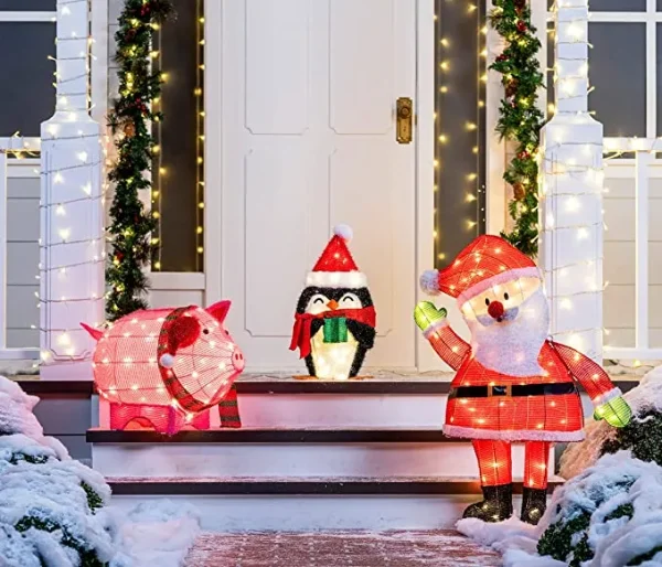 80 LED Tinsel Pig Outdoor Yard Lights 21in 8 80 LED Tinsel Pig Outdoor Yard Lights 21in - Image 6