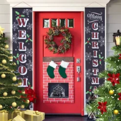 Christmas Decorations Store -Christmas Decorations Store Welcome and Merry Christmas Porch Hanging Sign 2 result 600x600 1