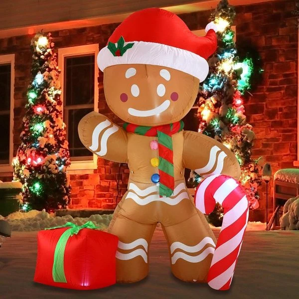 8ft Christmas Inflatable Gingerbread Man Yard Décor 3 8ft Christmas Inflatable Gingerbread Man Yard Décor