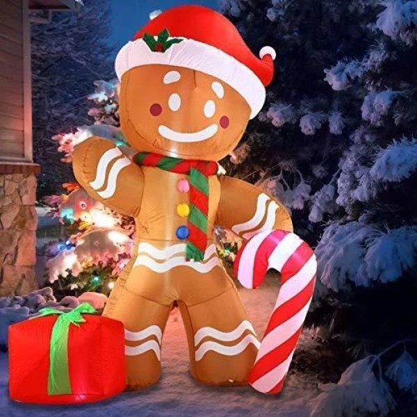 8ft Christmas Inflatable Gingerbread Man Yard Décor 4 8ft Christmas Inflatable Gingerbread Man Yard Décor - Image 2